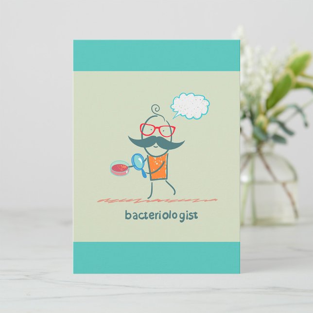 Funny Bacteriologist Scientist mit Big Mustache Einladung (Von Creator hochgeladen)