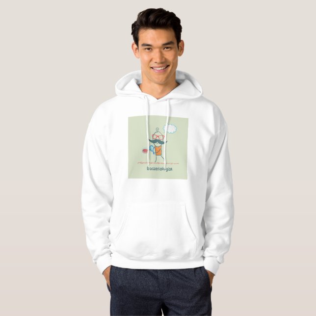 Funny Bacteriologist Scientist mit Big Mustache Hoodie (Vorne ganz)