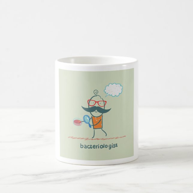 Funny Bacteriologist Scientist mit Big Mustache Kaffeetasse (Mittel)