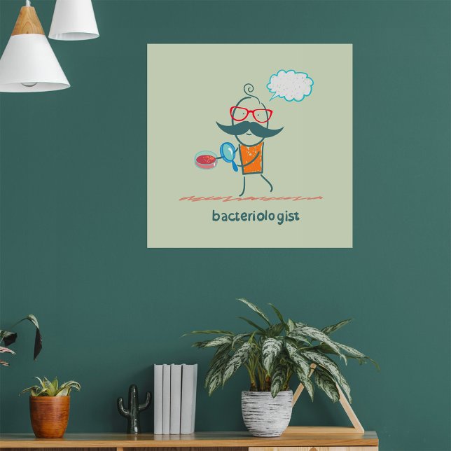 Funny Bacteriologist Scientist mit Big Mustache Poster (Von Creator hochgeladen)