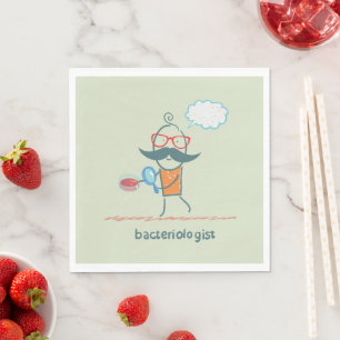 Funny Bacteriologist Scientist mit Big Mustache Serviette