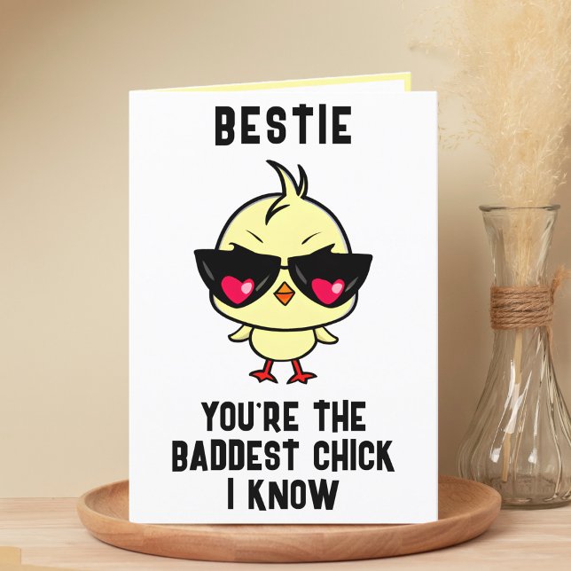 Funny Bad Chick Chicken Beste Freundin Happy Gebur Dankeskarte (Funny Bad Chick Chicken Best Friend Happy Birthday Thank You Card)