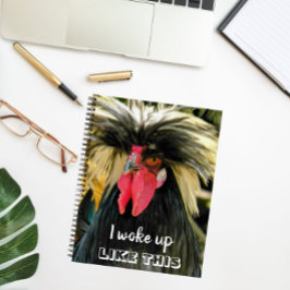 Funny Bad Hair Day Chicken Meme Notizbuch