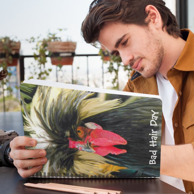 Funny Bad Hair Day Chicken Meme Planer (In Situ)