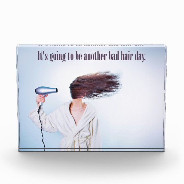 Funny Bad Hair Day Foto Block (Vorderseite)
