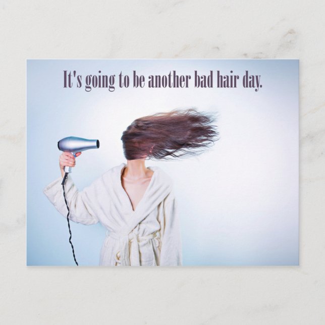 Funny Bad Hair Day Postkarte (Vorderseite)