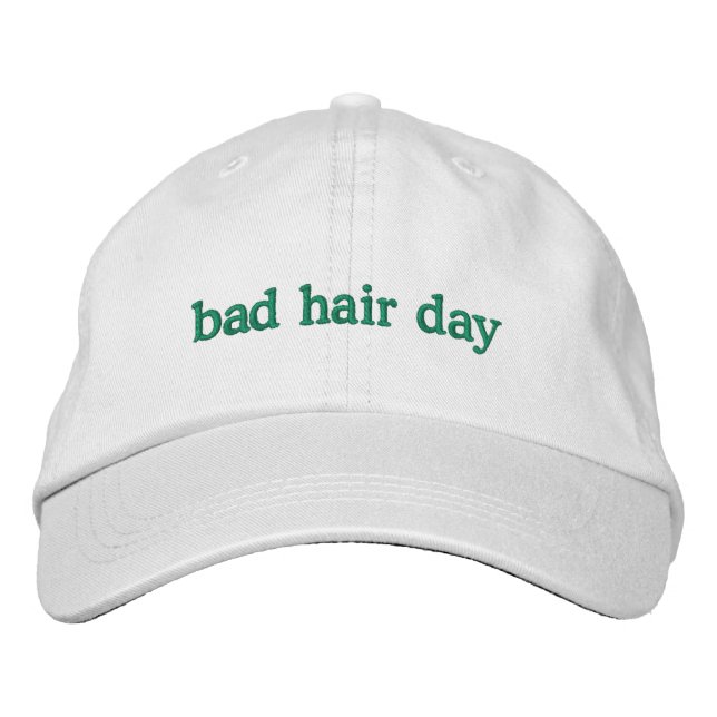 Funny Bad Hair Zitat Trendy einzigartig Custom Laz Bestickte Baseballkappe (Vorderseite)