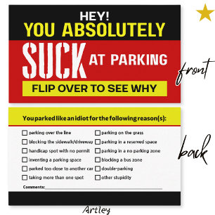 Funny Bad Parkhinweis Calling Card Visitenkarte