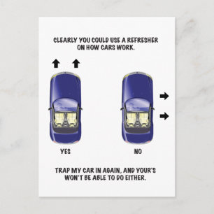 Funny Bad Parking Hinweis Postkarte