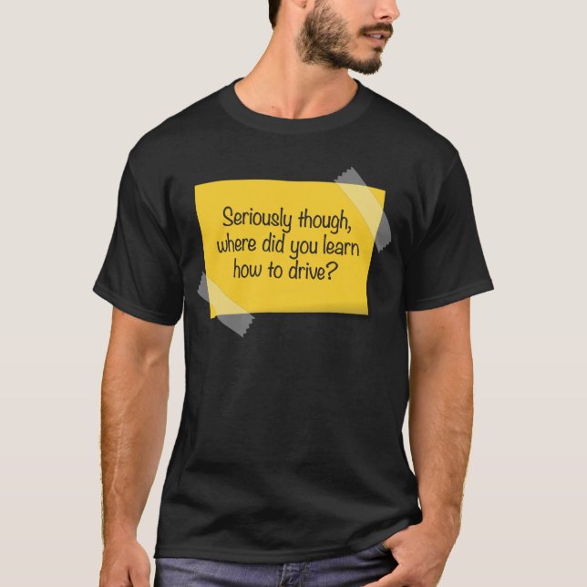 Funny Bad Parking Hinweis T-Shirt (Vorderseite)