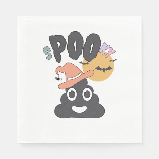 Funny Bad Spaß Halloween Spooky Poo Design Serviette (Vorderseite)