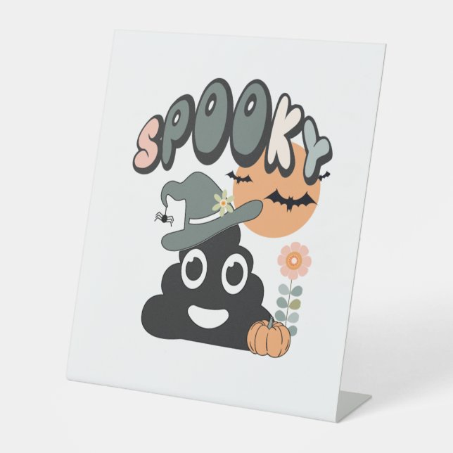 Funny Bad Spaß Niedlich Retro Halloween Spooky P Sockelschild (Vorderseite)