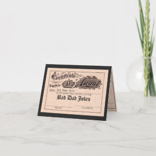 Funny Bad Vater Jokes Award Karte