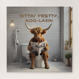 Funny Bad Wand Art Scottish Cow Puzzle