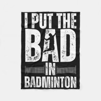 Funny Badminton Art for Men Women Shuttle Sport Pl Fleecedecke