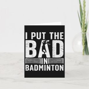 Funny Badminton Art for Men Women Shuttle Sport Pl Karte