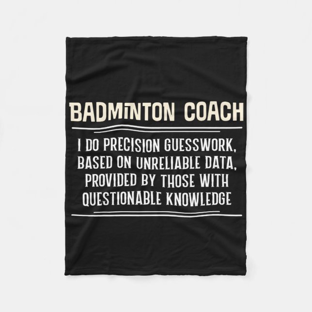 Funny Badminton Coach Graphic - I Do Precision Gue Fleecedecke (Vorderseite)