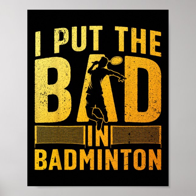 Funny Badminton Design für Männer Frauen Kinder Ba Poster (Vorne)