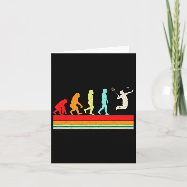 Funny Badminton Evolution Retro Vintages Design Karte (Vorderseite)