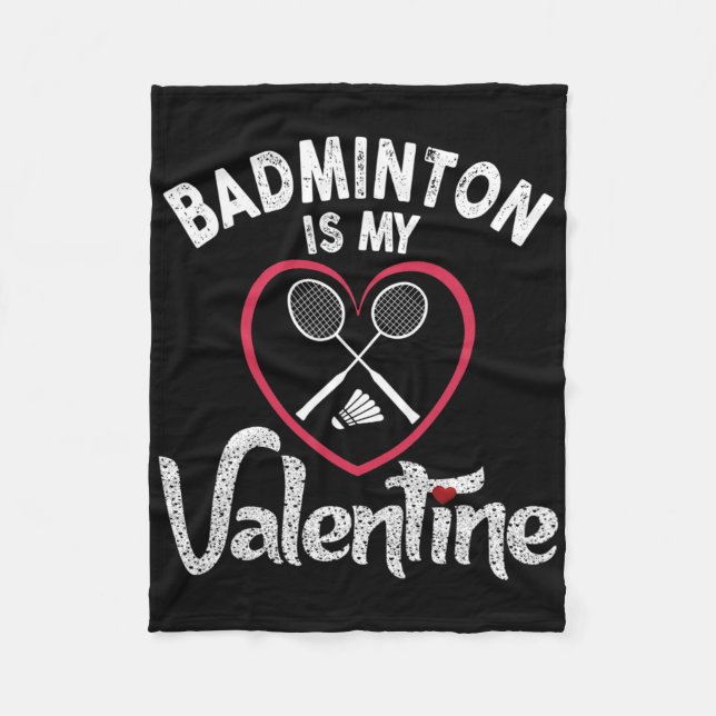 Funny Badminton ist mein Valentine Coach Player Fa Fleecedecke (Vorderseite)