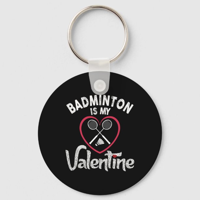 Funny Badminton ist mein Valentine Coach Player Fa Schlüsselanhänger (Vorderseite)