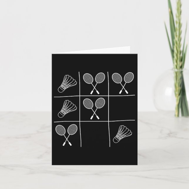 Funny Badminton Joke - Noughts and Crosses Tic-tac Karte (Vorderseite)