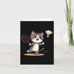 Funny Badminton Niedlich Cat Racket Shuttle Men Wo Karte