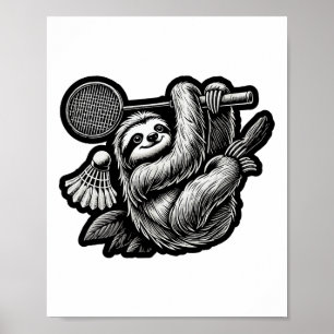 Funny Badminton Player Liebe Shuttle Design 16 Poster