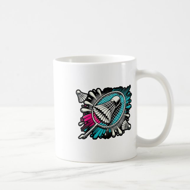 Funny Badminton Player Liebe Shuttle Design 17 Kaffeetasse (Rechts)