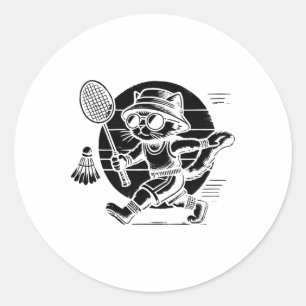 Funny Badminton Player Liebe Shuttle Design 25 Runder Aufkleber