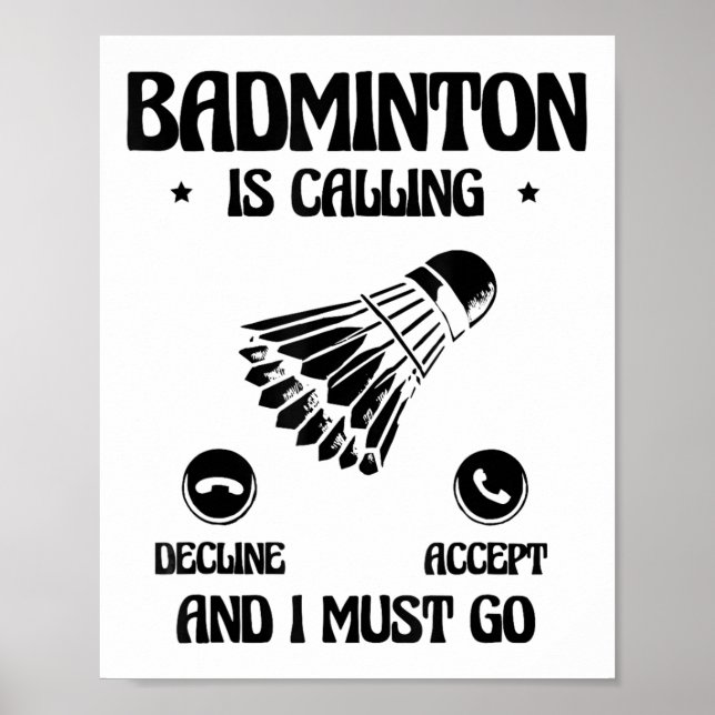 Funny Badminton Player Liebe Shuttle Design 2 Poster (Vorne)