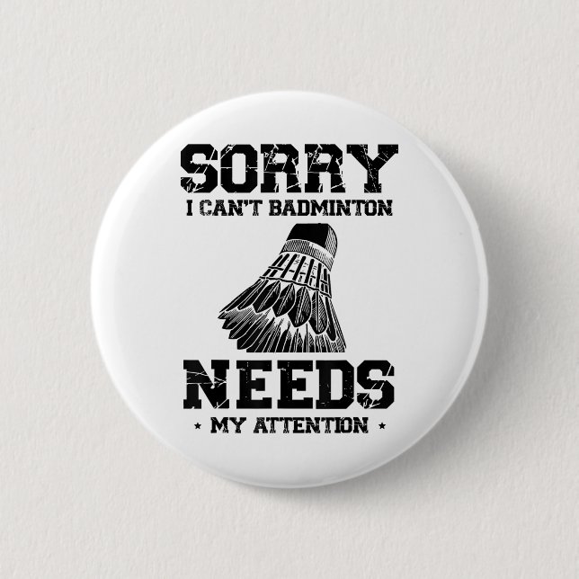 Funny Badminton Player Liebe Shuttle Design Button (Vorderseite)