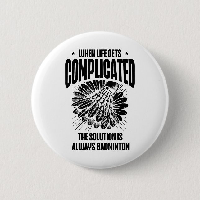 Funny Badminton Player Liebe Shuttle Design Button (Vorderseite)