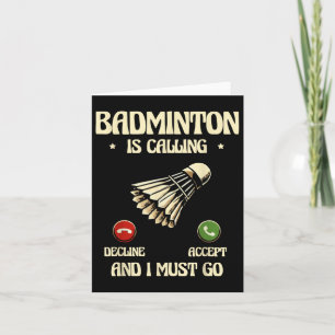 Funny Badminton Player Liebe Shuttle Design Karte