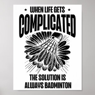 Funny Badminton Player Liebe Shuttle Design Poster