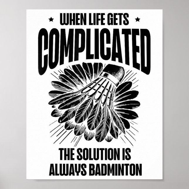 Funny Badminton Player Liebe Shuttle Design Poster (Vorne)
