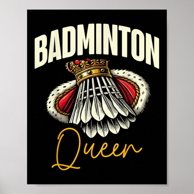 Funny Badminton Player Love Shuttle Design  Poster (Vorne)