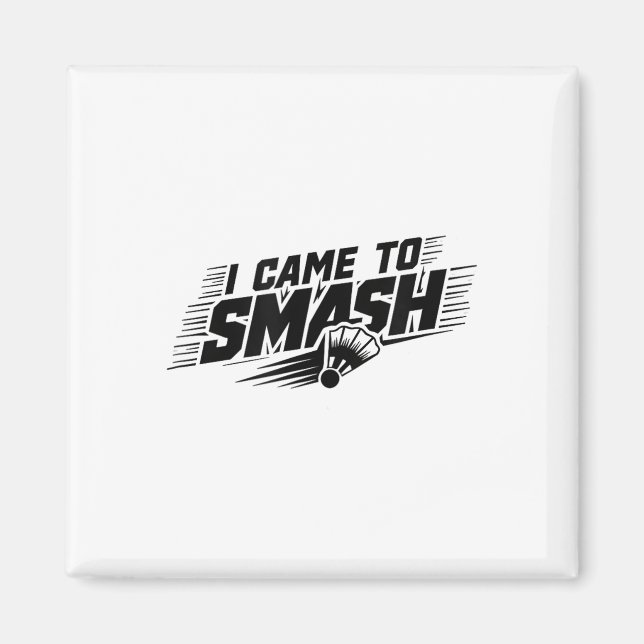 Funny Badminton Player Spaß Smash Shuttle Magnet (Vorne)
