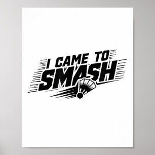 Funny Badminton Player Spaß Smash Shuttle Poster