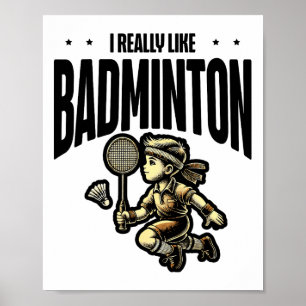 Funny Badminton Racket Lover Design Poster