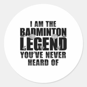 Funny Badminton Shirt Men Women Badminton Player 1 Runder Aufkleber
