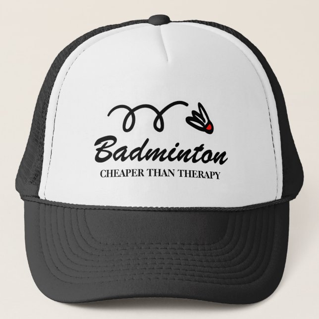Funny badminton Shuttlecosport Trucker Hat Truckerkappe (Vorderseite)