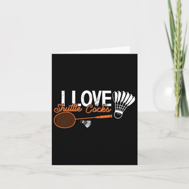 Funny Badminton Spaß Smash Shuttle Birdie Sport 2 Karte (Vorderseite)