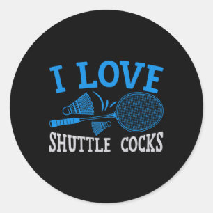 Funny Badminton Spaß Smash Shuttle Birdie Sport 3 Runder Aufkleber