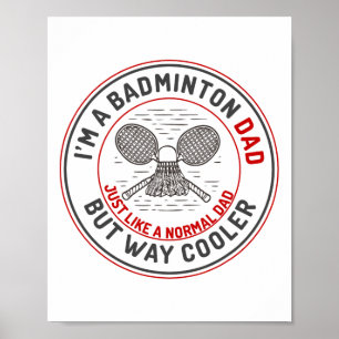 Funny Badminton Vater Shirt Men Badminton Player 2 Poster