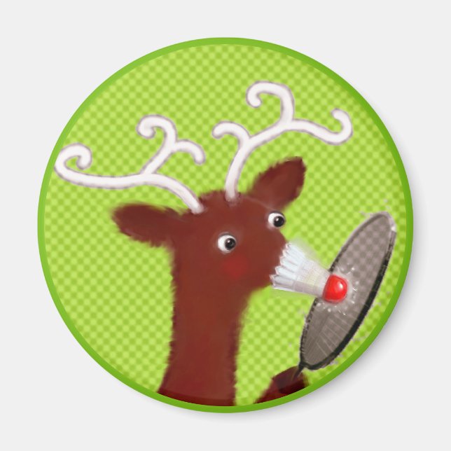 Funny Badminton Weihnachts-Kleine Geschenk Magnet (Vorne)