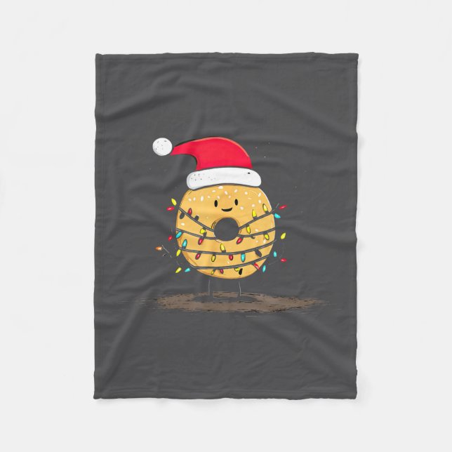 Funny Bagel Christmas Graphics Lights Lover  Fleecedecke (Vorderseite)