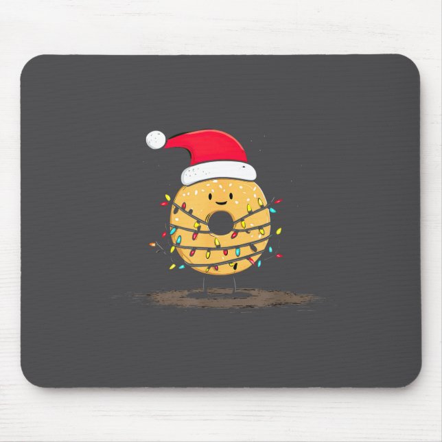 Funny Bagel Christmas Graphics Lights Lover  Mousepad (Vorne)