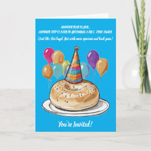 Funny Bagel Geburtstag mit Party Vibes Einladung