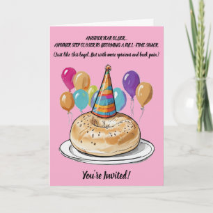 Funny Bagel Geburtstag mit Party Vibes Einladung